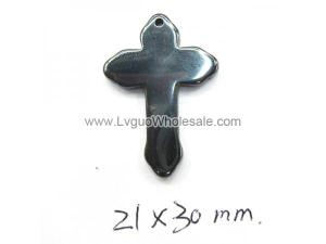 Hematite Cross Charms 21x30mm